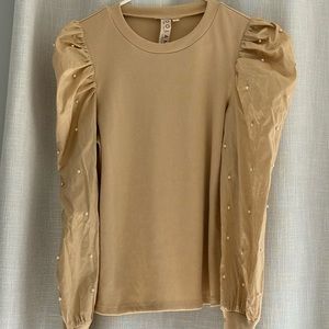 Pearled sleeve top from Anthropologie